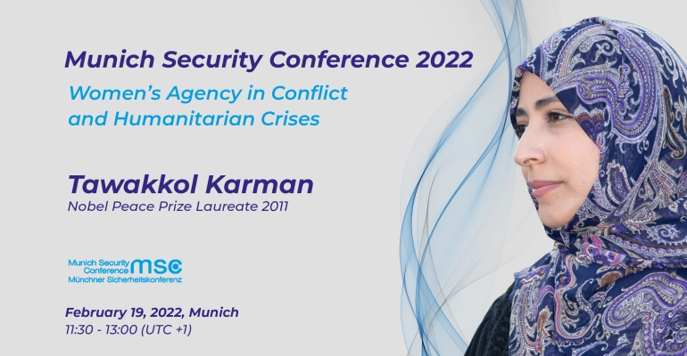 Tawakkol Karman Münih Güvenlik Konferansı'na katılmak için Almanya'ya gitmektedir